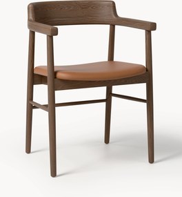 Sedia da pranzo in legno di quercia con braccioli Bohr