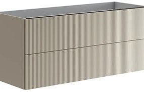 Armadietto bagno a terra Opera 2 cassetti P 45.5 x L 119.5 x H 50 cm laccato opaco sabbia