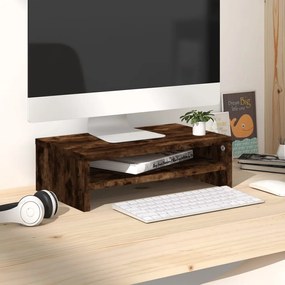 Supporto Per Monitor Rovere Fumo 42x24x13 Cm Legno Multistrato /