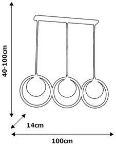 Lampadario a sospensione con filo BOSTON 3xE14/40W/230V