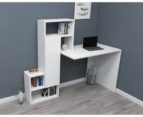 Tavolo da lavoro con mensola IRMAK 119x138,6 cm bianco