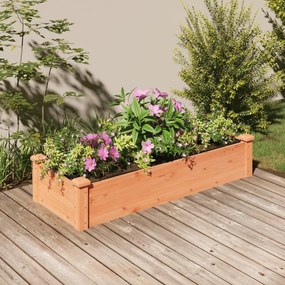 Fioriera Giardino Fodera Marrone 120x45x25cm Massello Abete /