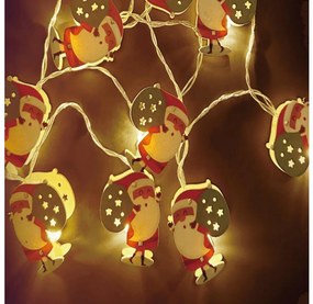 Aigostar - Catena luminosa LED natalizia 10xLED/3xAA 1,5m bianco caldo Babbo Natale