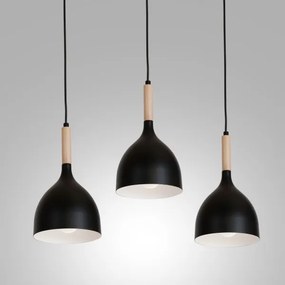 Lampadario a sospensione con filo NOAK WOOD 3xE27/60W/230V
