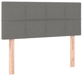 Letto a Molle Materasso e LED Grigio Scuro 90x190 cm in Tessuto