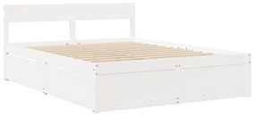 Letto senza materasso bianco 160x200 cm legno massello di pino