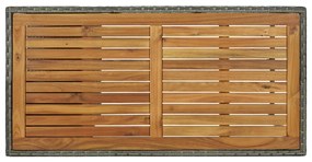Tavolo da bar con ripiani grigio 120x60x110 cm in polyrattan