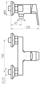 RAV Slezák CO181.5 - Miscelatore doccia COLORADO, finitura cromo lucido