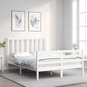 Giroletto Senza Materasso Bianco 140x200 Cm Legno Massello Pino /
