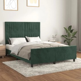 Giroletto Senza Materasso Verde Scuro 140x200 Cm İn Velluto /