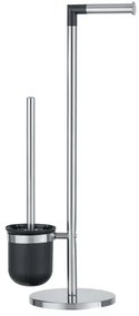 WENKO 21836800 - Spazzola per WC PARUS 25,5 x 57 cm acciaio inox/argento/nero