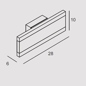 Applique Contemporanea Rail Alluminio Foglia Argento Led 14W