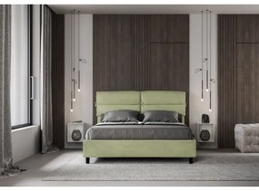 Letto contenitore da 160x190 in microfibra tč verde Nandy