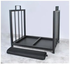 Cestino per legno 50x50,5 cm nero