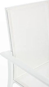 Set 4 Sedie Da Esterno Bianche In Alluminio E Textilene Con Braccioli Konnor Bizzotto