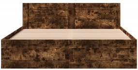 Giroletto con testiera rovere fumo 160x200 cm legno multistrato