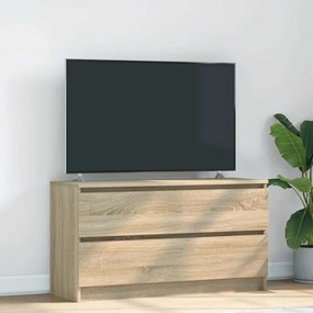 Mobile Porta Tv Rovere Sonoma 100x35x54 Cm İn Legno Multistrato /