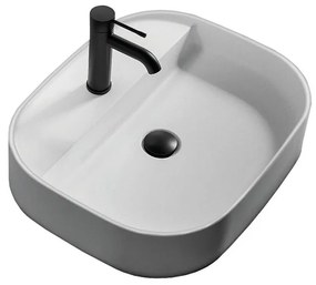 Lavabo da appoggio Eklettica semicircolare in ceramica bianco