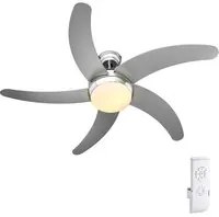 Ventilatore da Soffitto 5 Pale Legno con Lampada e Telecomando Diametro 132 cm