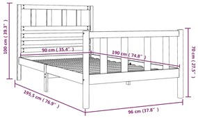 Giroletto Bianco 90x190 cm Single in Legno Massello