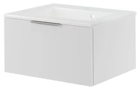 Mobile da bagno sospeso sotto lavabo L 60 x H 32 x P 48 cm bianco laccato, 1 cassetto SENSEA Neo