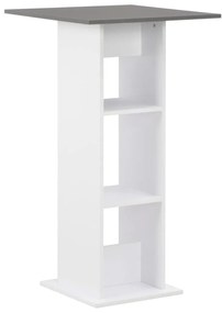 Tavolo Da Bar Bianco E Grigio Antracite 60x60x110 Cm /
