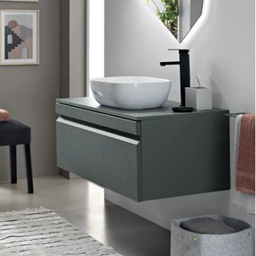 Cassetto bagno portalavabo 80 cm sospeso in PVC RIO Verde Alga