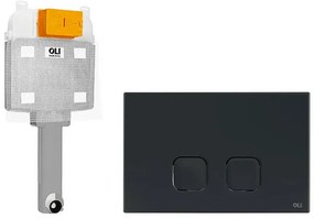 Cassetta da incasso OLI74 Plus doppio scarico con placca nera opaca soft touch