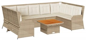 Set divani da giardino 7 pz con cuscini in polyrattan beige