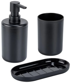 Set di accessori per il bagno nero opaco in plastica Fano – Allstar