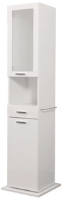 Colonna Portabiti/Portasalviette a Terra 186 Cm Due Ante Con Vano a Giorno Ed Un Cassetto Savini "Classica" Bianco Lucido