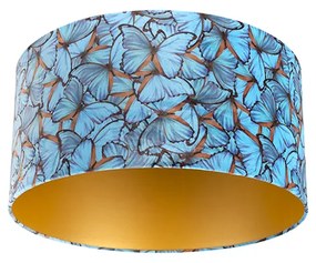 Paralume in velluto con design a farfalla 50/50/25 interno dorato