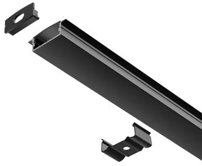 Profilo Incasso per Doppia Striscia LED 1m e 2m - NERO Selezionare la lunghezza Profilo 2 metro