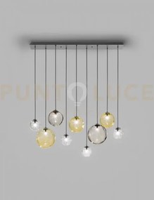 Puppet sospensione l9 multicolore 1 nero opaco 9 luci attacco g9