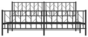 Giroletto con testiera e pediera metallo nero 193x203 cm