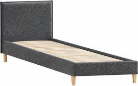Letto singolo imbottito grigio scuro con griglia 90x200 cm Tina - Ropez