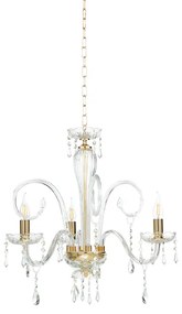 Lampadario a sospensione in cristallo MARIATERESA liscio 3 luci D62 cm