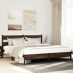 Giroletto Senza Materaso İn Metallo Rovere Marrone 200x200 Cm /