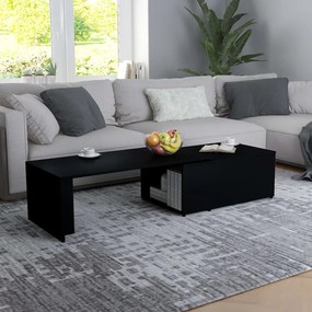 Tavolino Da Salotto Nero 150x50x35 Cm İn Legno Multistrato /