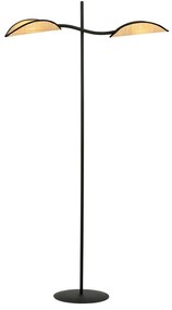Piantana Contemporaneo Ares Acciaio Nero Marrone 2 Luci E14 Ip20