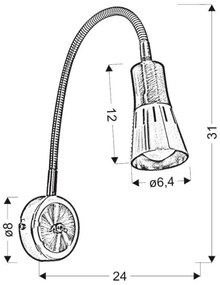 Lampada flessibile ARENA 1xE14/40W/230V nera