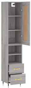 Credenza grigio sonoma 34,5x34x180 cm in legno multistrato