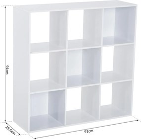 Libreria Moderna 6 Somparti in MDF 91x29,5x91 cm  Bianco...