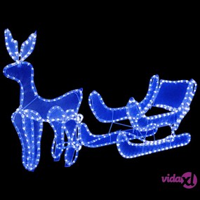vidaXL Decorazione Luminosa Natalizia Slitta e Renna con Rete 432 LED