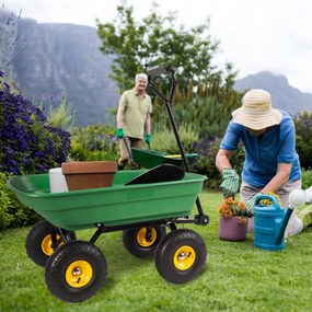 Carrello da giardino ribaltabile con maniglia fissa