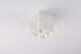 Plafoniera hapis quadrata bianca 4 luci attacco gu10 mini 10,5x10,5...