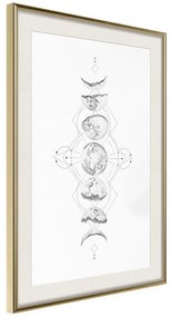 Poster  Silver Globe  Cornice Quadri Cornice d'oro con passe-partout, Larghezza x Altezza Home decor 30x45