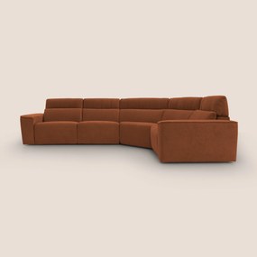 Clark Divano modulare angolare REVERSIBILE con opzione relax elettrico in tessuto smacchiabile impermeabile T17