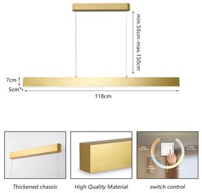 Brilagi - Lampadario LED a sospensione con filo SLEEKLINE LED/40W/230V 3000/4500/6000K oro