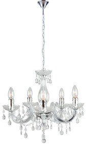 Lampadario Neoclassico Houston trasparente 5x E14 FAN EUROPE